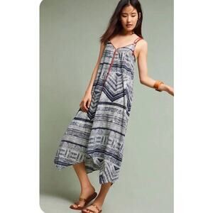 Anthropologie Akemi + Kin Riviera Boho Tribal Tassel Tie Hanky Hem Dress Large